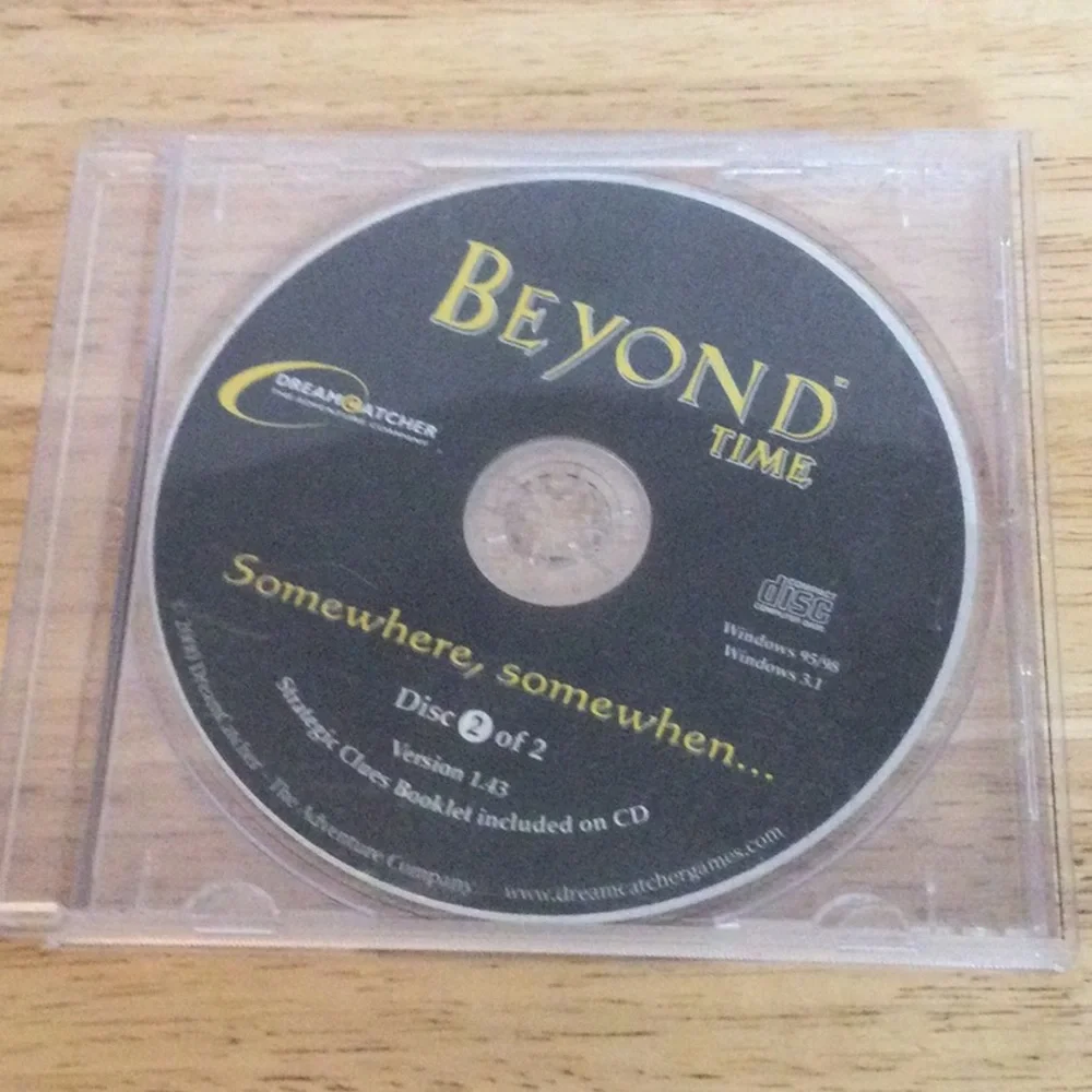 🌞 5/$25 Dream Catcher vtg 2000 cd rom game Beyond Time Disc 2 / 2 version